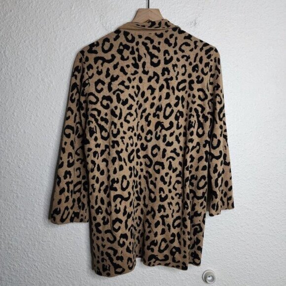 J.Crew Sophie Open-Front Sweater-Blazer in leopard Women's Size Medium #AB875 - Picture 4 of 8